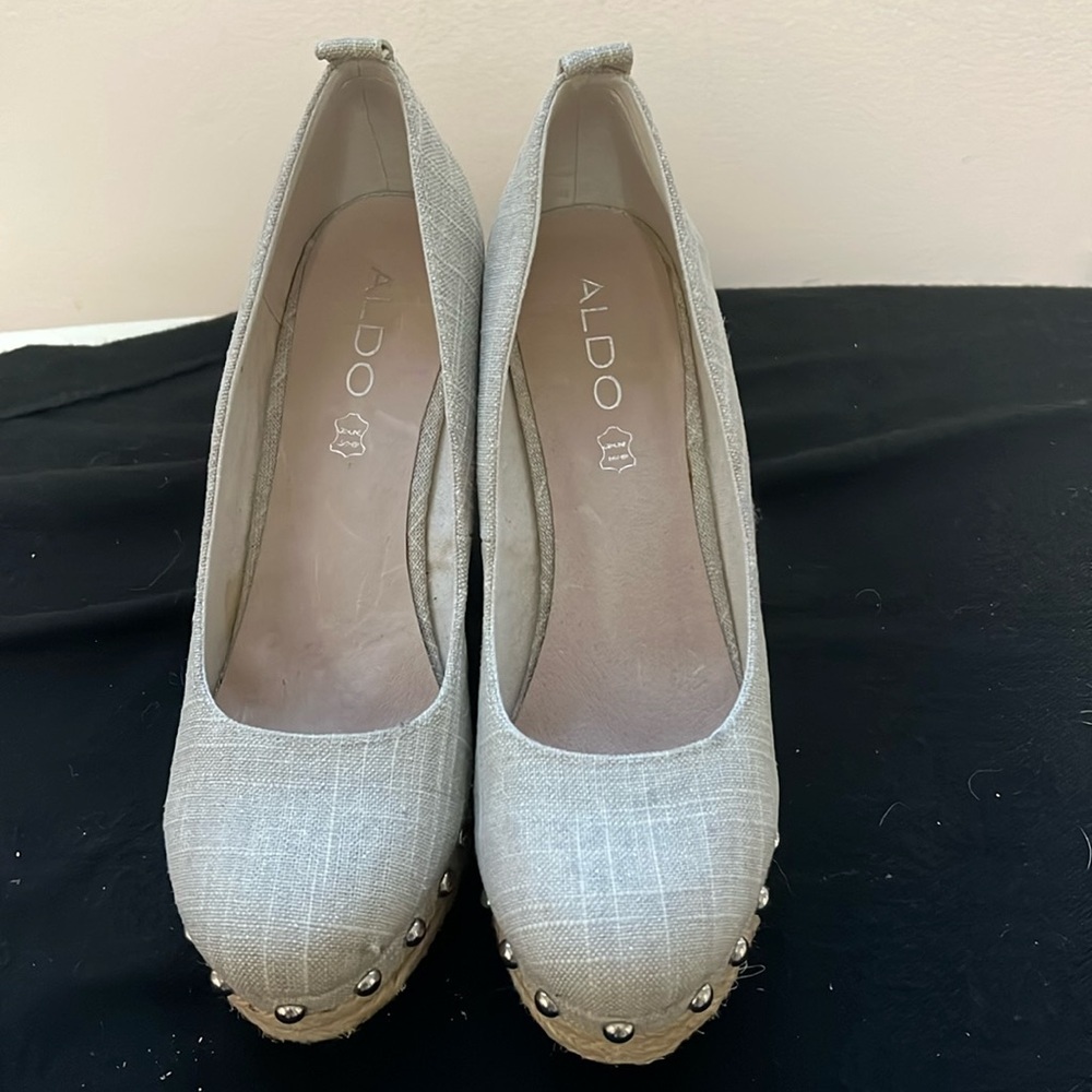 Aldo Gray Wedges with Studded Detail